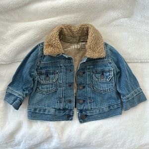 Gap Baby - Denim Jean Sherpa Jacket - 0-6mos